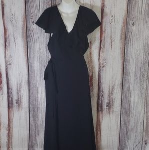 Two Birds Ruffle Wrap Dress Floor Length Maxi